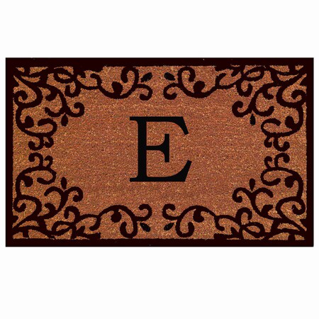 Monogram Door Mat, Natural, Black, 18 in W x 30 in L